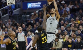 文班亚马26+9福克斯27+8 马刺擒勇士6连胜