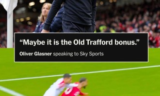 水晶宫炮轰曼联点球判罚是主场哨！应给红牌但没点球，库尼亚狡猾