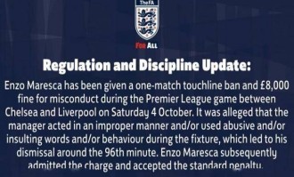 禁赛、罚款！切尔西遭重击，没有主帅或许更妙，马雷斯卡承认现实