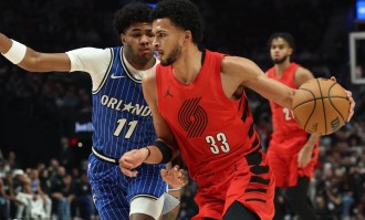 杨瀚森4分2板2助1断1帽贝恩23+4+5 开拓者不敌魔术